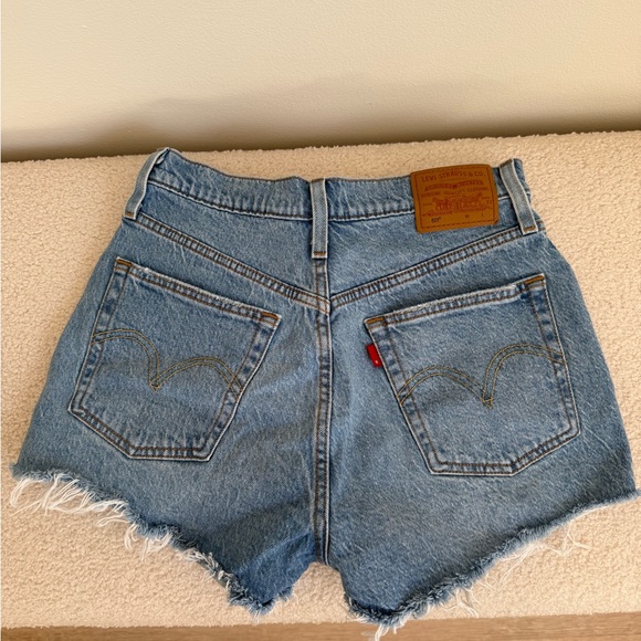 Levi's Pants - Levi's Women's Light Blue Frayed Denim Shorts